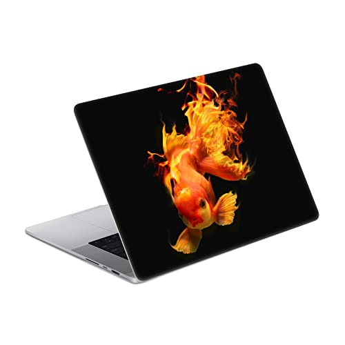 Vinyle autocollant MacBook Pro 16 A2485 poisson-feu Dave Loblaw - Skin protection pc portable marine
