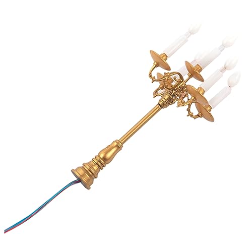 HEMOTON Miniature Candlestick Light DIY Decorative Lamp for Mini House Unique Micro Scene Layout Warm Glow for Tabletop Decor and Table Models Mini Candle