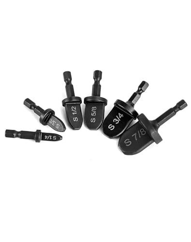 Image of Hetkrishi HVAC Repair Kit Air Conditioner & Refrigeration Expansion Manual Tube Expander Soft Copper /Aluminum Pipe Tool Drill Hex Shank Set Contains 1 /4'', 3 /8'', 1 /2'', 5 /8'', 3 /4 inch, 7 /8 inch