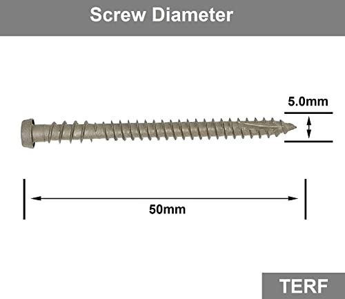 TERF® Decking Screws 5.0mm X 50mm Star Torx Reduce Pan Head Grey Finish Anti Corrosion Screws 5.0mm X 50mm For Timber Decking Fence Floorboard Hard and Softwood - Pack of 20 3 TERF® Decking Screws 5.0mm X 50mm Star Torx Reduce Pan Head Grey Finish Anti Corrosion Screws 5.0mm X 50mm For Timber Decking Fence Floorboard Hard and Softwood - Pack of 20 - Image 3