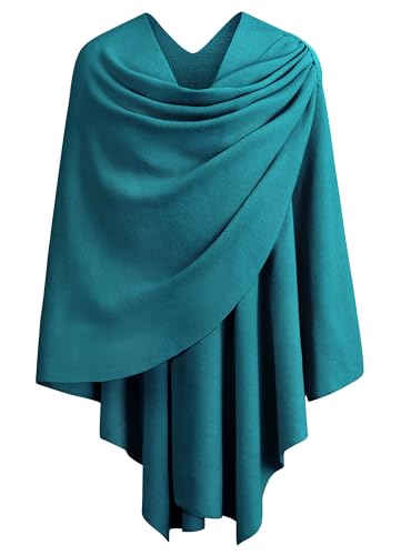 Image of PULI Womens Cross Front Poncho Shawl Wrap Elegant Wedding Formal Gift