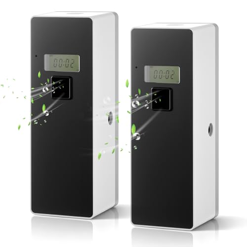 Qualirey 2 pcs Automatic LCD Fragrance Dispenser Wall Mount/Standing ABS