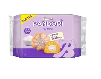 Italian Gourmet Bundle Pandoro Snack Milchcreme 4x 178g + Italian Gourmet Polpa Gratis – Italienisches Gebäck mit Milchfüllung, weiche Pandoro-Küchlein, Snack, Frühstück, Kaffee & Vorrat 712g