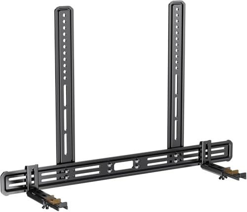 Image of Perlegear Soundbar Mount, Sound Bar Mount with Holes /Without Holes, Sound Bar Mounts Under TV up to 15 lbs, Non-Slip Base Holder Extends 3.5 inch to 6 inch, Attach Speaker to TV or Wall