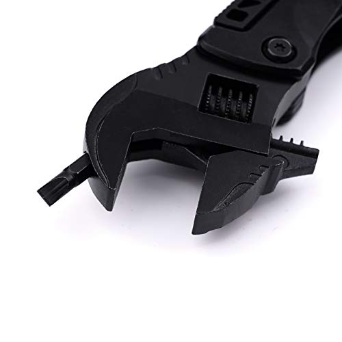 Kinobo 10-In-1 Multifunction Hardware Stainless Steel Wrench & Screwdriver, Saw Blade, Sawcan Openar, Bottle Opener & Much More(Black) #TOP5