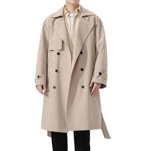 Blazer long à double boutonnage kaki DGKaxiyaHM en XL pour homme