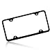 Slim Black Stainless Steel License Plate Frame with 4 Holes, Lifetime Warranty