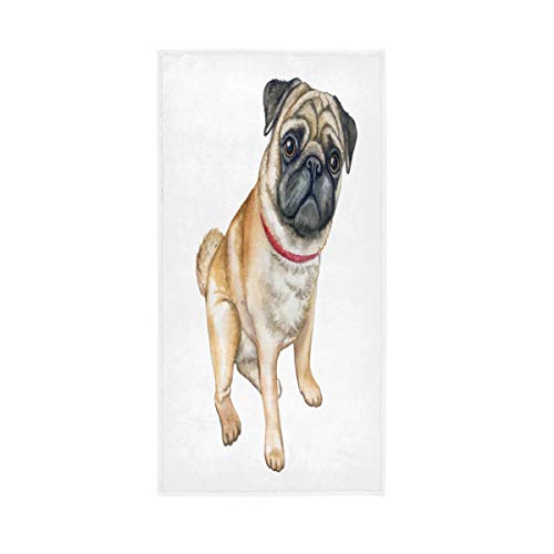 Funnyy Kawaii - Toallas para la cara de perro carlino y cachorro de animal, muy absorbentes, paños...