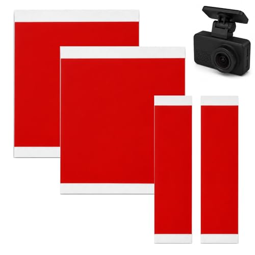 Sylalxeba 4 Pièces Adhésifs Double Face Extra Forts, Résistants à la Chaleur pour Dashcam, Compatible avec Support GoPro, Carrés 100x60mm & 100x100mm, pour Auto Maison Bureau