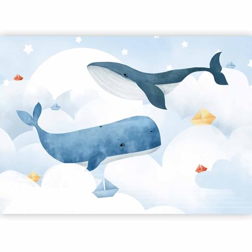 murando - Papier peint panoramique animal 250x175 cm - Revêtement mural décoration pour chambre salon cuisine - Design unique et moderne - Bleu orange - Enfants g-A-10002-a-a