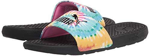 Image of PUMA womens Cool Cat Slide Sandal, Phlox Pink-elektro Aqua-puma Black, 6 US