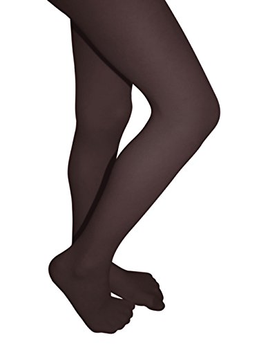 Banner Bonnie Girls' Opaque Microfiber Ultra Soft Hold & Stretch Dance Uniform Footed Tights Brown 12-142