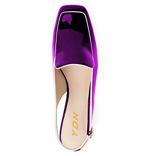 Image of YDN Women Closed Square Toe Block Low Heels Slingback Formal Loafer Dressy Shoes Office Lady Pump Size 4-15 US
