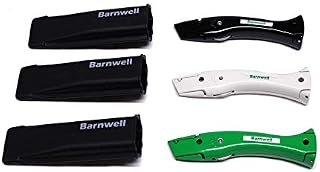 Barnwell Set of 3 Black, White, Green Dolphin Delphin Carpet Fitters Work Trimming Fixed Knives Knife and Holster NO Blades