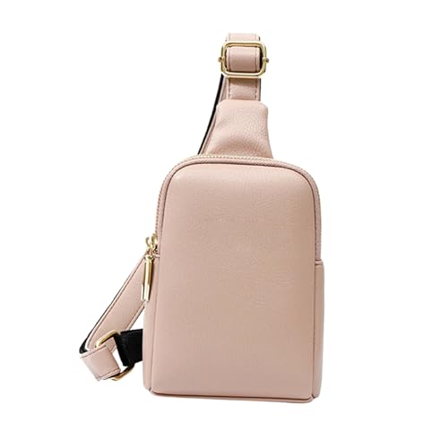 Sac bandoulière en PU à double poche avec surface lisse pour femmes