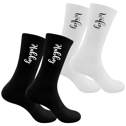 PartyGifts&beyond Cozy Hubby and Wifey Gift Socks 2 Pairs Couple