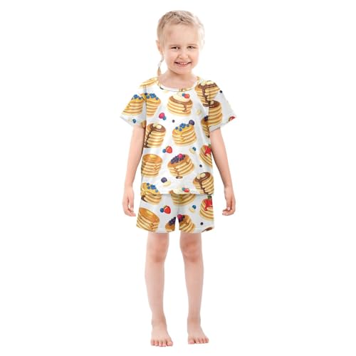 Pajama Short Sets Traditional Pancake Soft Cotton Summer Sleepwear 2 Piece PJS Size 5-14T4