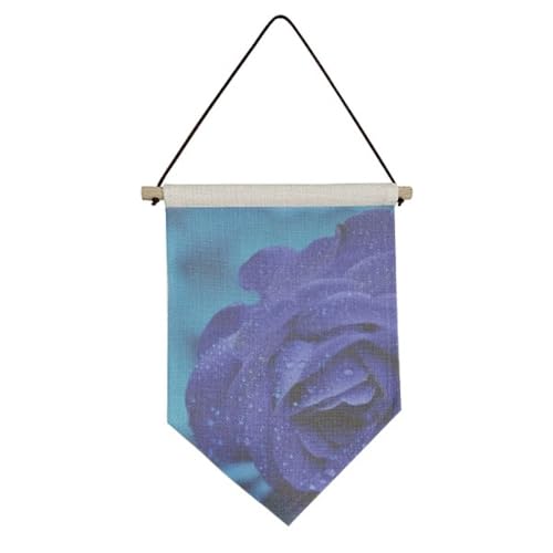 Drapeau en toile roses bleu foncé à suspendre pour décoration murale