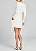 NRTHYE Women Elegant Tweed Mini Dress Square Neck Long Sleeve Pearl A Line Formal Prom Party Short Dresses White