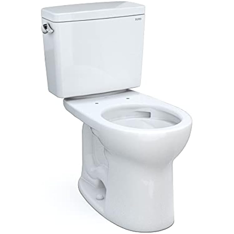 TOTO Drake Two-Piece Round 1.6 GPF Universal Height TORNADO FLUSH Toilet with CEFIONTECT, Cotton White - CST775CSFG#01