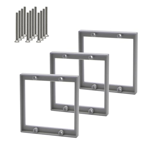 0.25Inch Double Gang Receptacle Outlet Box Extenders,Include 12Screws(6-32 x 1.25),Electrical Outlet Extender for Electrical Outlet Box and Electrical Outlet Switches,Gray (Pack of 3)
