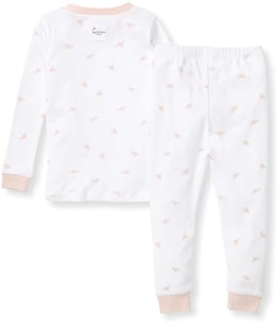 Burt's Bees Baby Girls' Pajamas, 2-Piece Long Sleeve Tee and Pants Organic Cotton PJ Set - Image 4