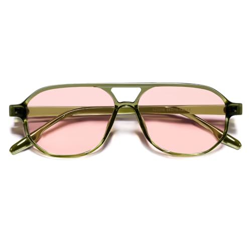 Image of VANLINKER Retro 70s Aviator Sunglasses for Women Men,Classic Small Square Vintage Trendy Hexagonal Shades 2025 UV400 VL9870