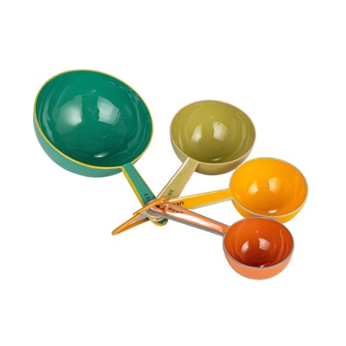 Creative Co-Op Enameled Stainless Steel Measuring Spoons, Multicolor, Set of 4