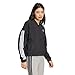 adidas Women's 3-Stripes Woven Sportswear Bomber Windbreaker, Black/White, Large