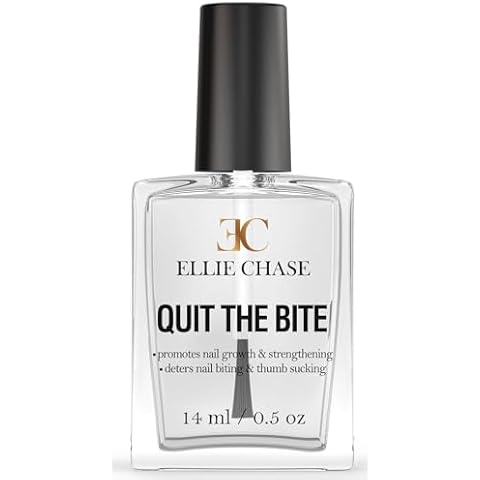 Ellie Chase Stop Nail Biting Deterrent Treatment Polish Extra Bitter Taste 0.5 Oz | Stop Putting Fingers In Your Mouth | Safe For Adults & Kids | Helps Nail Growth Made in USA | DBP Free, TPHP Free Cover