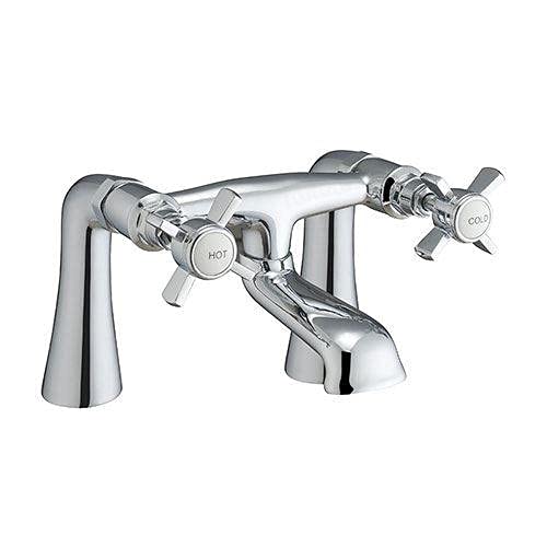 Nes Home Bathtub Taps - Deck Mounted Bath Filler - Chrome - Silver