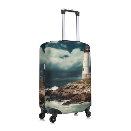 Travel Luggage Cover Fashion Suitcase Protector Lighthouse Seaside Spandex Baggage Covers Washable Suitcase Covers Anti-Scratch Luggage Cover Protectors Fits 18-32 Inch Suitcases X-Large2