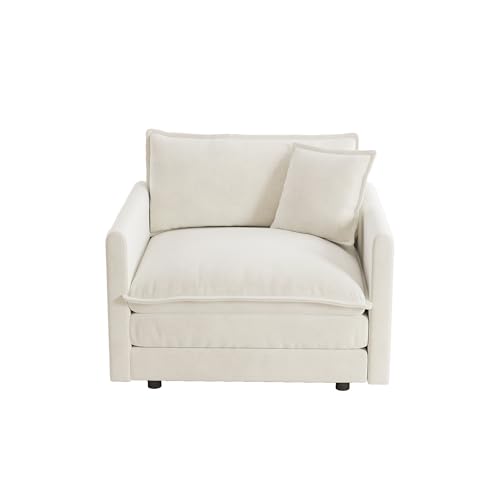 Sillón Plegable Chenille Blanco miniatura 5