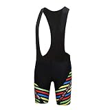 Radlerhose Damen Fahrrad Trägerhose mit 3D-Gel-Pad, A-6, Mittel
