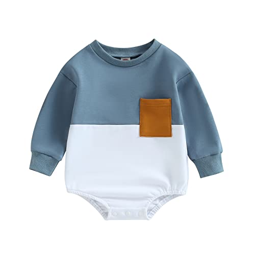 Image of JLKGICF Baby Girl Boy Valentines Day Outfit Jumpsuit Love Heart Print Long Sleeve Sweatshirt Romper Onesie Newborn Clothes