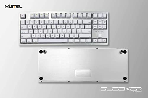 Mistel Sleeker Md870 Backlit Tkl Mechanical Keyboard With Cherry Mx Blue Switch And Silver Full Cnc Aluminum Case For Mac And Windows (Single White Led, Pbt Dye-Sub Keycap, Macro Support, Ansi/Us) #TOP4