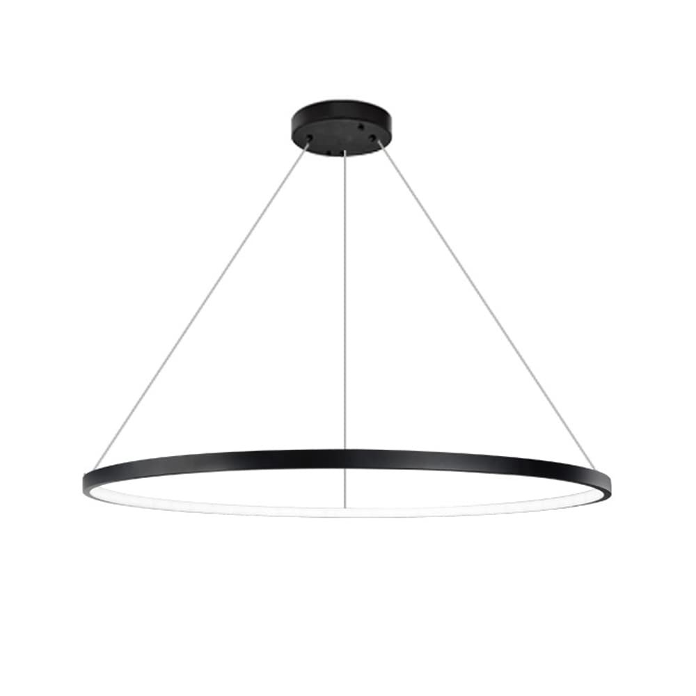 Lustre suspended LED moderne noir en aluminium de 60cm pour salle à manger