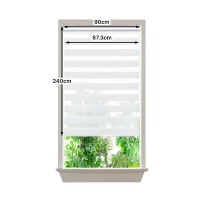 Store Enrouleur Jour/Nuit Elin 2 Blanc cassé 90 x 240 cm GoodHome