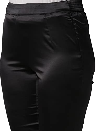 Image of GO COLORS Women Mid Rise Polyester Shiny Pant
