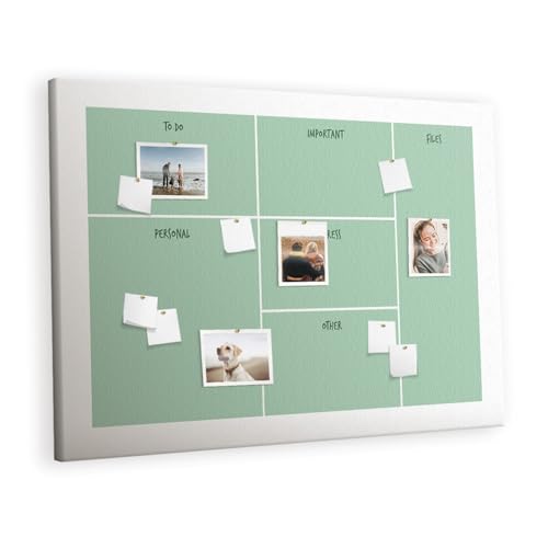 Organisateur de bureau en liège 140x100 avec cadre bois pour tableau mural maison