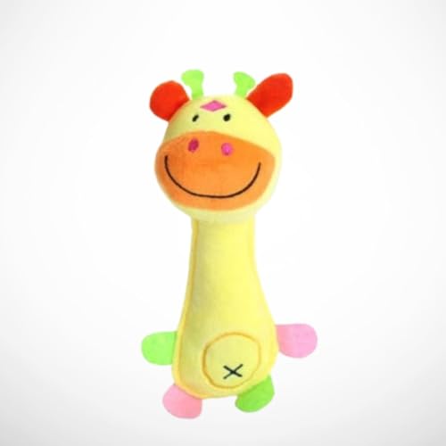 KIT 3 Bichinhos de Pelúcia para Cachorro Cães Gatos Mordedor Brinquedo Pet com Apito Girafa Macaco P