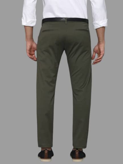 Image of VILLAIN Solid Mid-Rise Stretchable Men's Formal Trousers