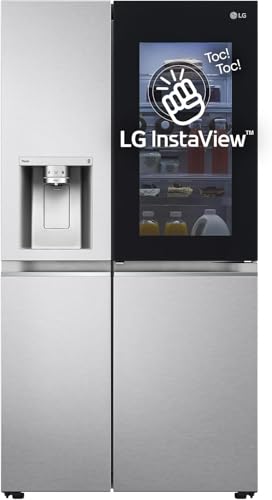 LG GSXV80PZLE Frigorifero Americano Side by Side InstaView Total No Frost con Congelatore, 635 L, Door Cooling, Linear Cooling, Compressore Lineare Inverter - Frigo Smart con Wi-Fi e Freezer
