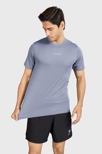 Image of FUAARK Men Solid Slim Fit Polyester Gym & Running Wear Tshirt