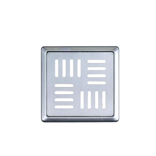 Image of Square Aqua Flow Series 5 Inch Stainless Steel Floor Drain Cover Heavy Duty Rust Resistant Drain Grate for Bathroom Kitchen Balcony Shower - 5 Inches