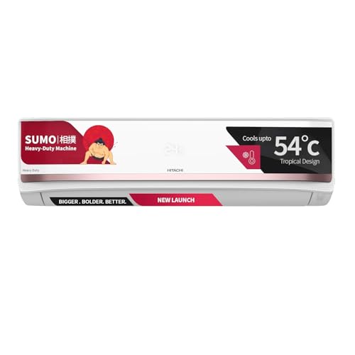 Image of Hitachi 1.5 Ton 5 Star, New star rated, SUMO 5700XXL Heavy Duty Inverter Ac (Copper, Wi-Fi, Smart View Display, Dual Louver, 4-Way Swing, Hybrid Convertible,RAS.Y519PCDISL, White)
