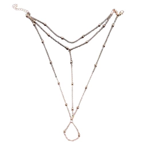 1 Pair Luxury Boho Ball Barefoot Sandal Chain Gold Satellite Ankle Bracelet Toe Ring Anklet Vintage Layered Ankle Bracelet Summer Foot Chain Jewelry for Women-image-30