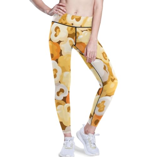 Pantalones de yoga para mujer mallas de cintura alta deportivas amarillas para correr XS-XXL