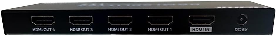 4 Way HDMI Amplified Splitter, HDMI High Speed with Ethernet, 4K@60Hz, HDMI v2.0, HDCP2.2, Metal Housing, CableWholesale