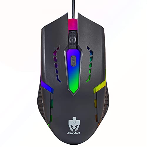 Kit Teclado Semi Mecânico Gamer Evolut Multimídia Rgb Abnt2 Usb Mouse 2400dpi 4 Botões Headset Micro